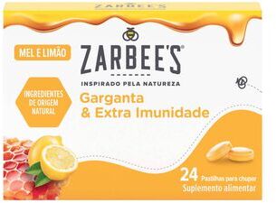 Zarbees Garganta & Extra Imunidade Mel e Limão 24 pastilhas