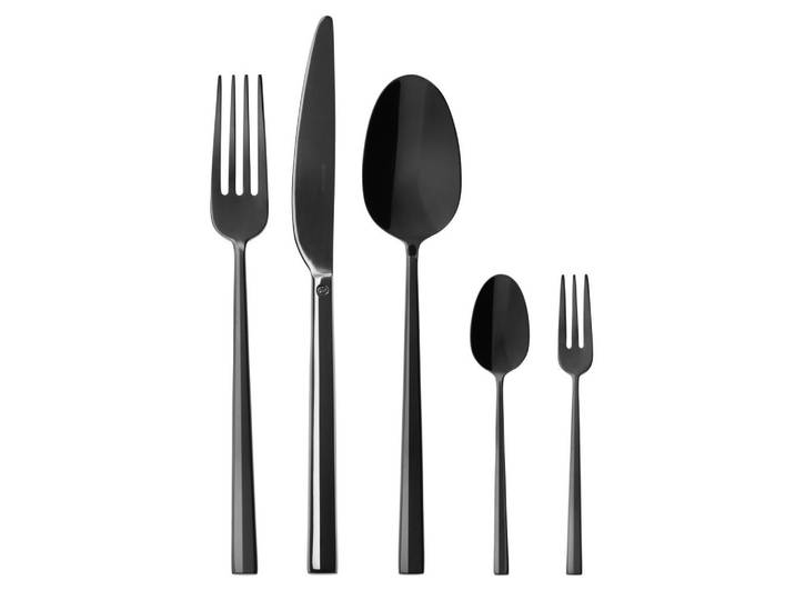 Sambonet Besteckset Rock, Schwarz, Metall, 60-teilig, lebensmittelecht, Essen & Trinken, Besteck, Besteck-Sets
