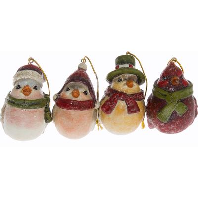 Baumbehang "Vögel, Weihnachtsdeko, Christbaumschmuck", bunt (cremefarben, rot, grün, orange), H:7cm, Polyresin (Kunststein), MYFLAIR MÖBEL & ACCESSOIRES, Dekohänger, Höhe 7 cm