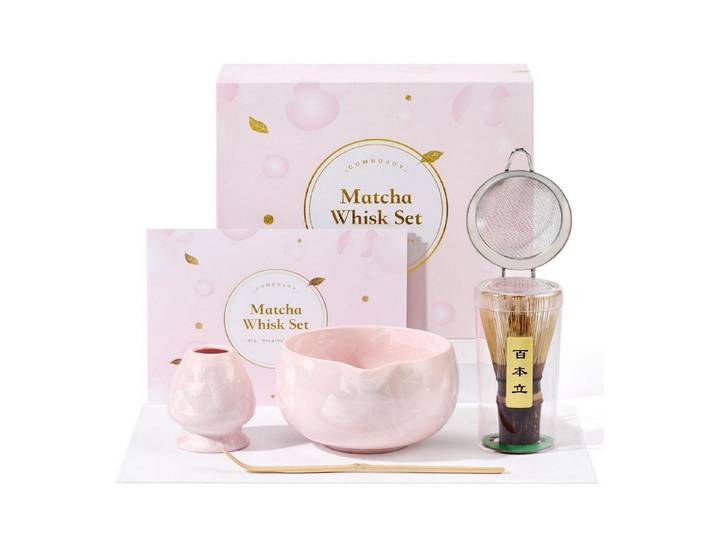 LuxusKollektion Teeservice Matcha Set 6-teilig Rosa Crystal Flower