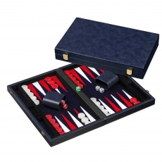 Philos Backgammon blau - medium - Kunstleder 259884