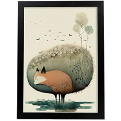 POSTER Fuchs Im Präzisionsstil. A4 Rahmenlos