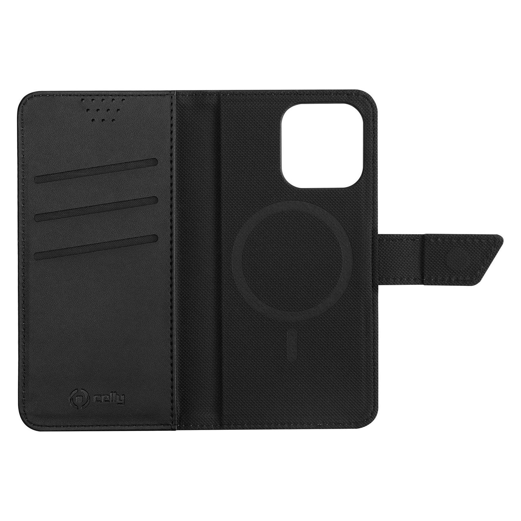 Celly WALLYMAG Handytasche 15,5 cm (6,1') Pouch Case Schwarz (Apple iPhone 13 Pro) (WALLYMAG1008BK)