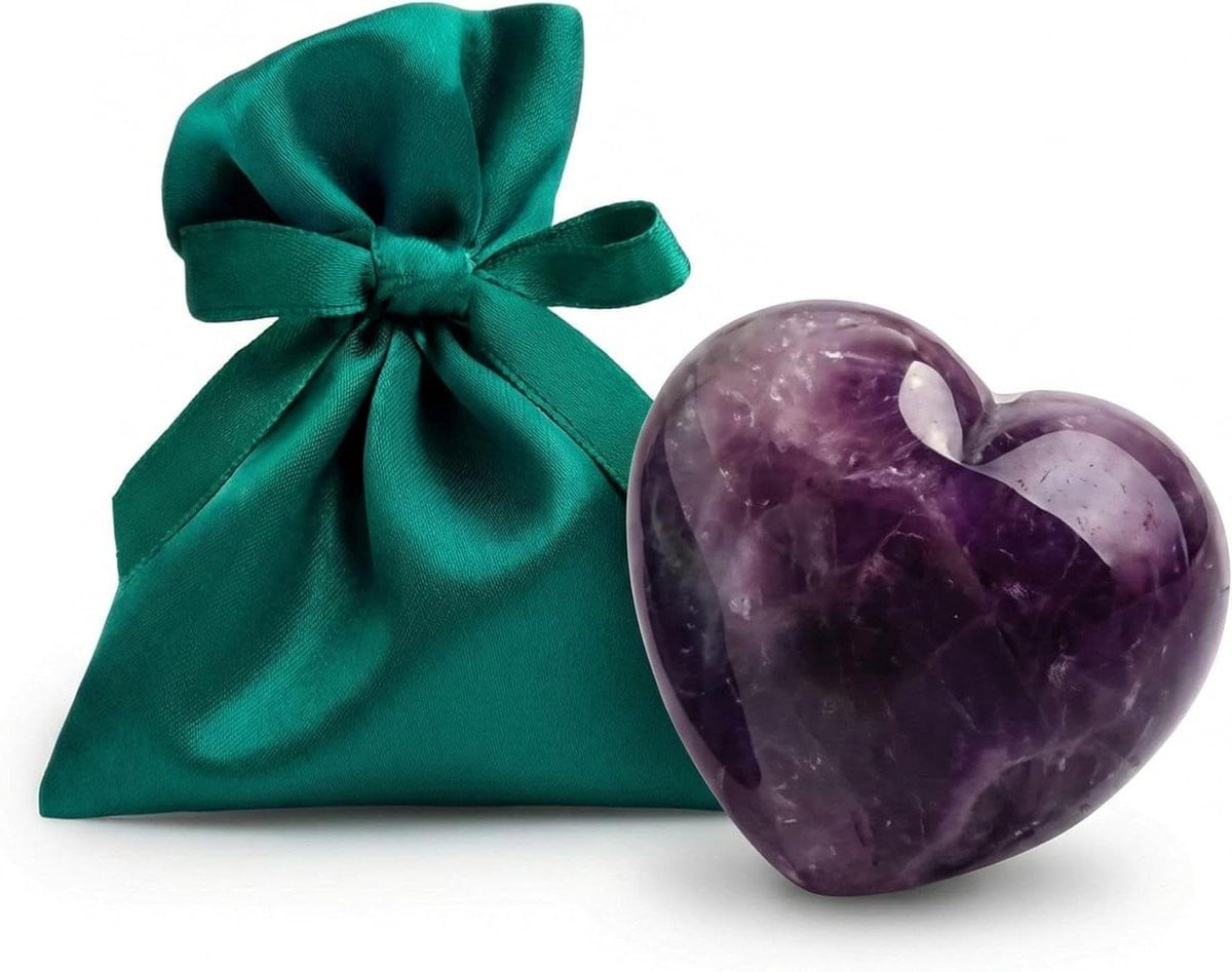 Amethist Edelsteen Hart - Natuursteen Vorm - 4 cm