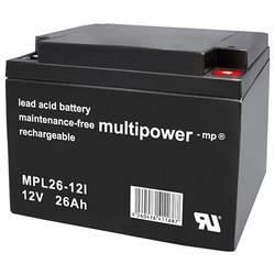 multipower MPL26-12I 146661 Bleiakku 12 V 26 Ah Blei-Vlies (AGM) (B x H x T) 175 x 125 x 166 mm M5-Schraubanschluss Wartungsfrei, Geringe Selbstentladung