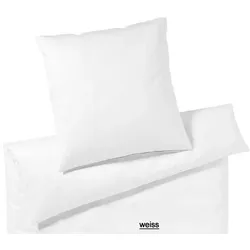 Elegante Bettwäsche Solid - 135x200 cm + 40x80 cm	weiss