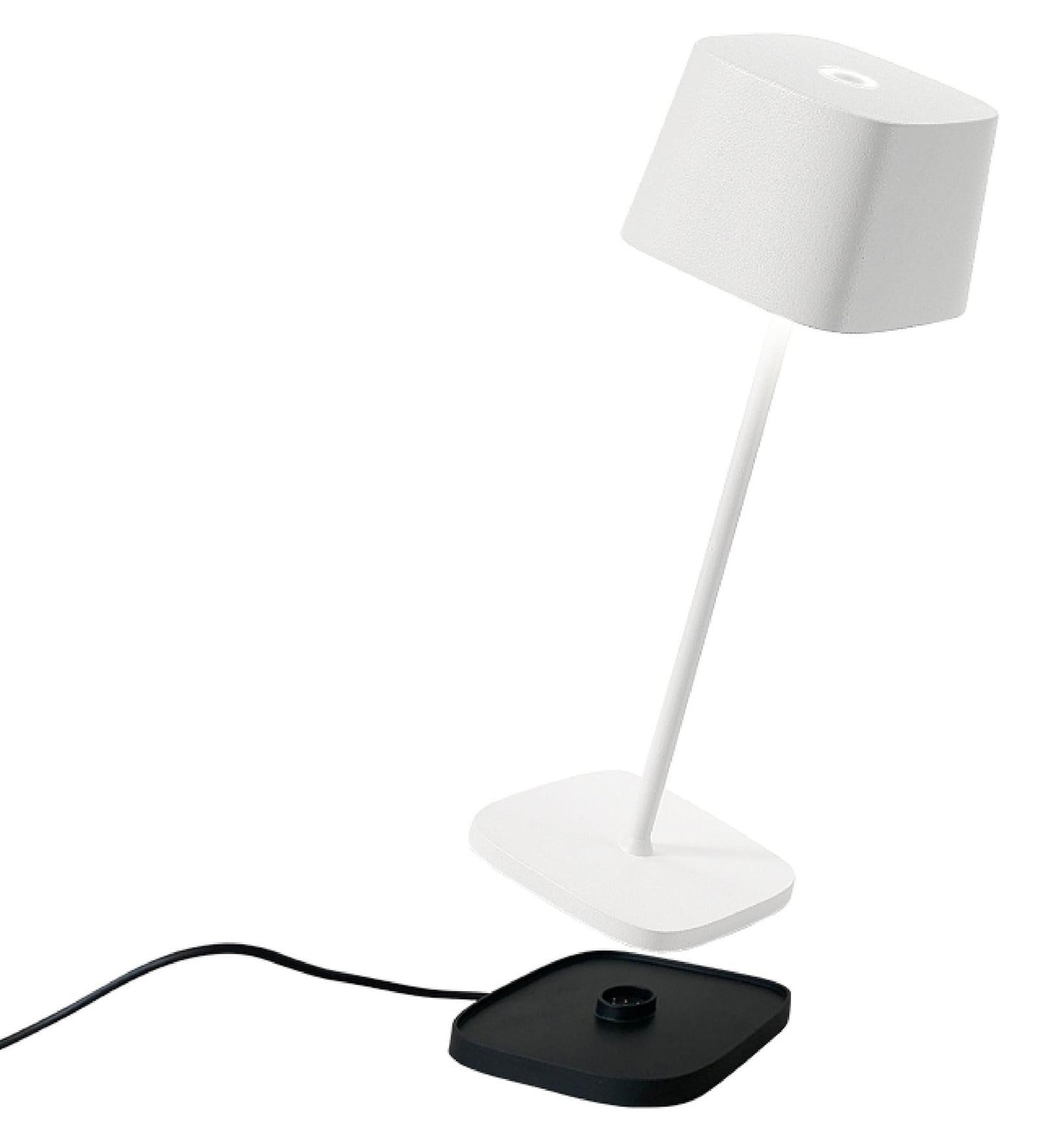 Zafferano Ofelia Mini tafellamp - Oplaadbare LED-buitenlamp - Wit - Hoogte: 30 cm