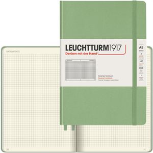 Leuchtturm1917 Notizbuch Medium, Karton Hardcover, Salbei, 125 Blatt / 251 Seiten, 80 g/m², kariert, A5