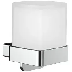 emco loft Flüssigseifenspender, Wandmodell, mit Stulpbecher, satiniertes Kristallglas, 052100103, Farbe: Chrom