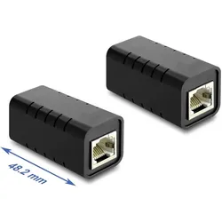 DELOCK RJ45 Kupplung CAT.6A Bu > Bu geschirmt schwarz