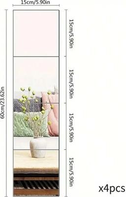 Inspired Finds Self Adhesive Acrylic Mirror Wall Stickers 4pcs 6 X 6 In