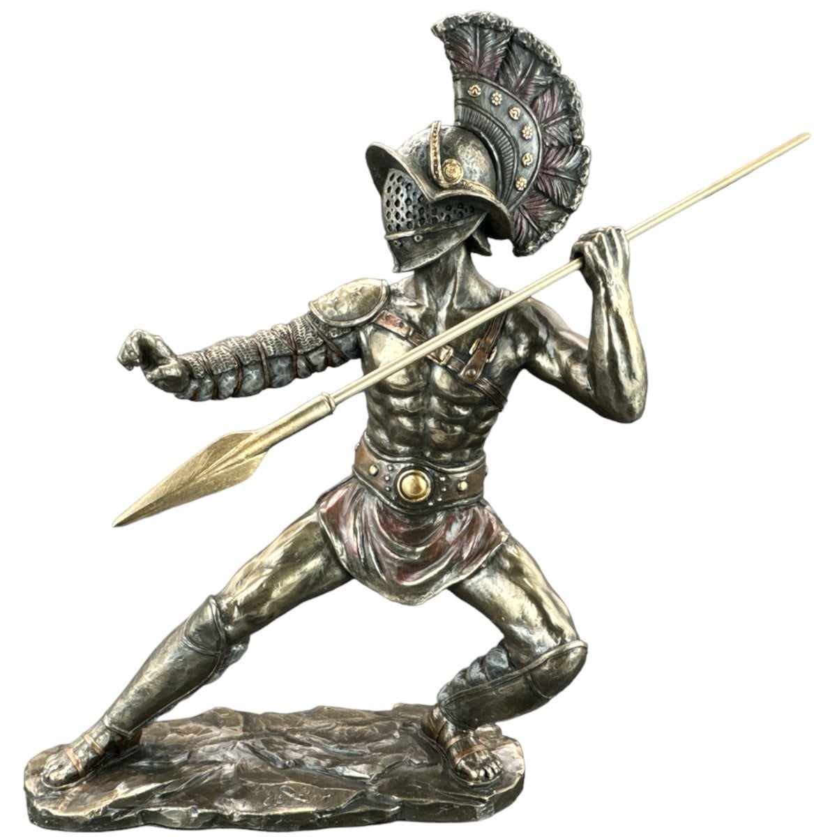 Gegoten Gladiator Beeld - Bronskleurig, Handgesigneerd