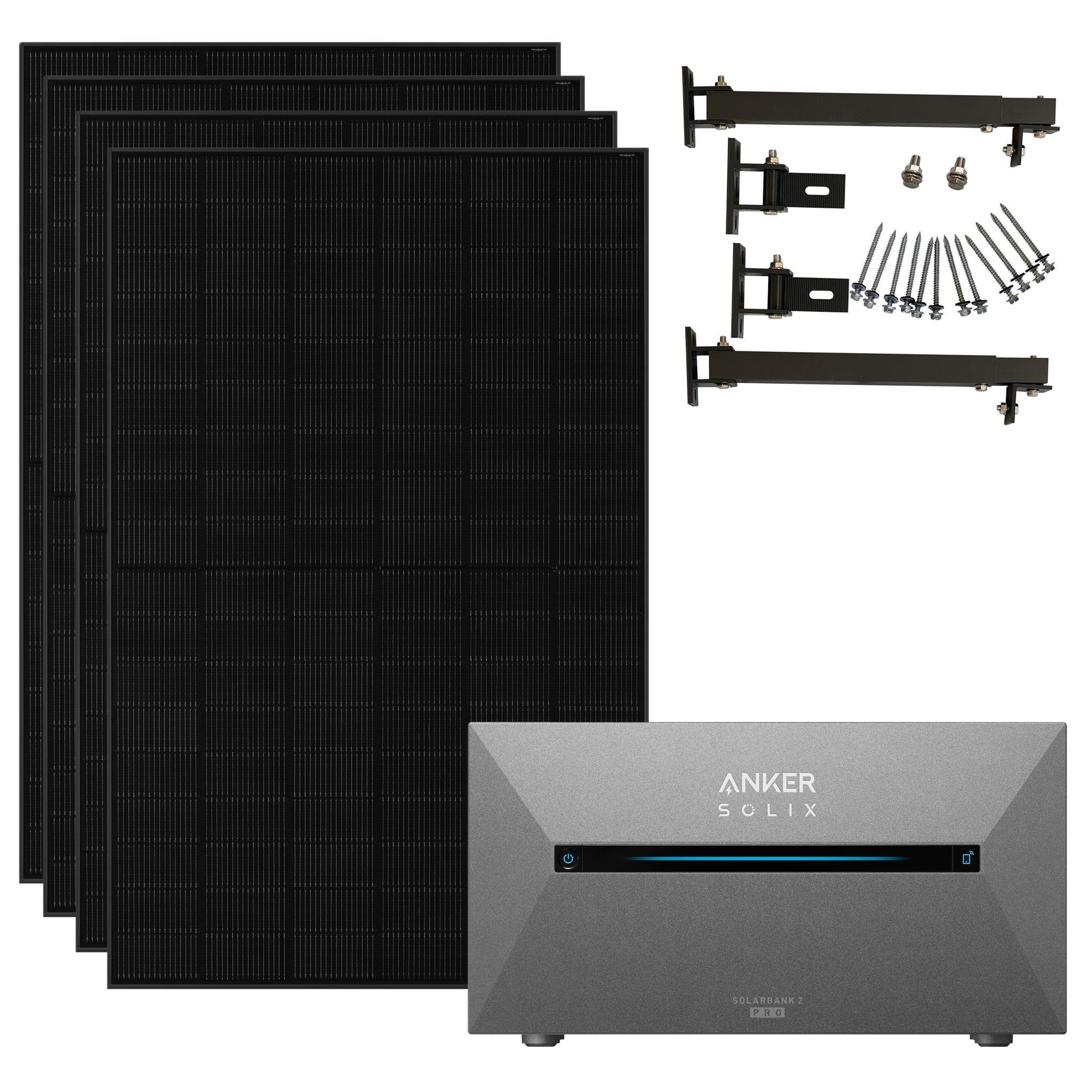 Anker Balkonkraftwerk 1820W mit Anker Solarbank 2 Pro mit Smart Meter Ohne Halterung