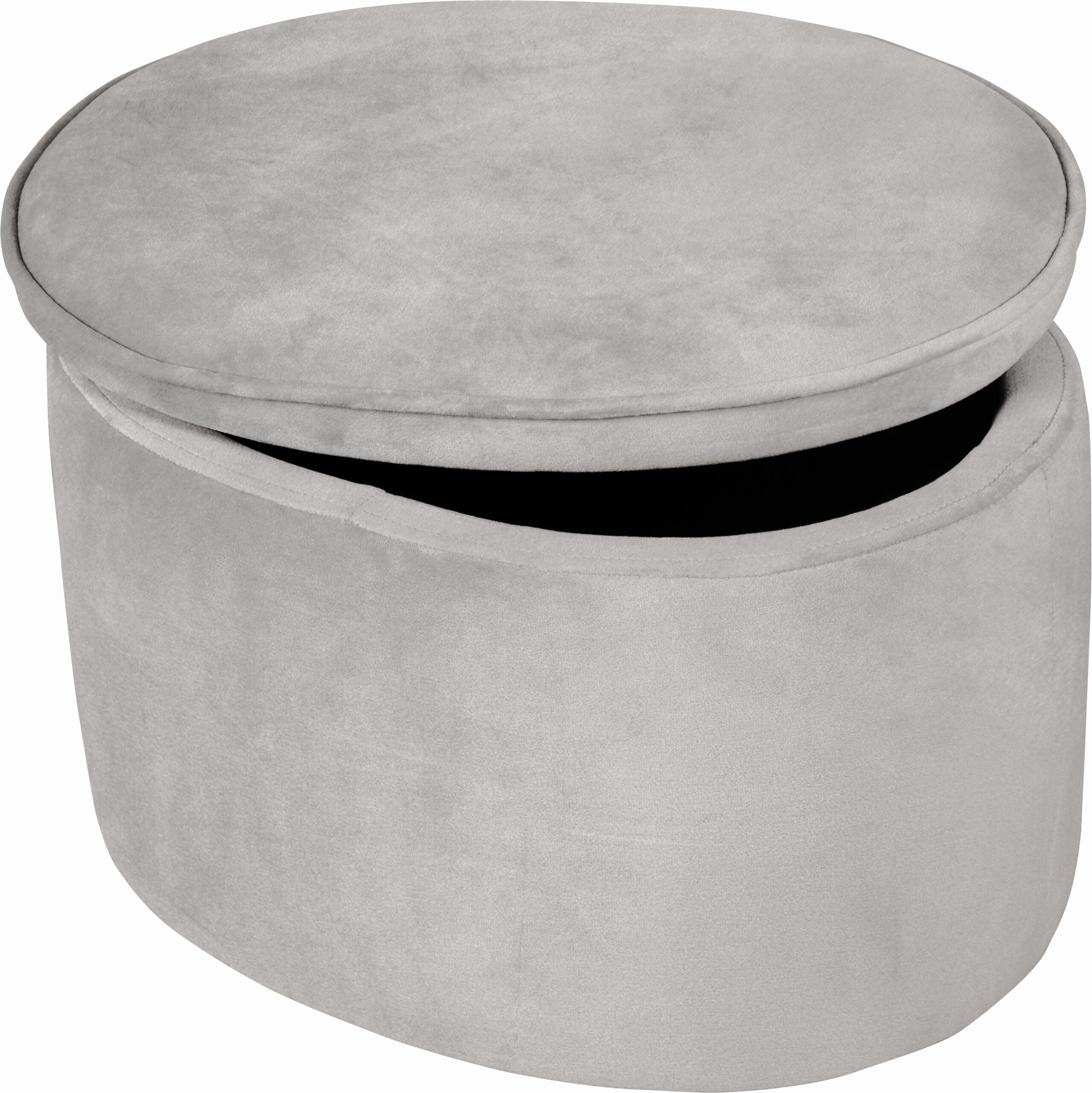 Kinderhocker ROBA "Lil Sofa", grau (silbergrau), Hocker, Baby, B/H/T: 42cm x 27cm x 33cm, Samt, Kinderhocker, mit Stauraum, B:42cm H:27cm T:33cm