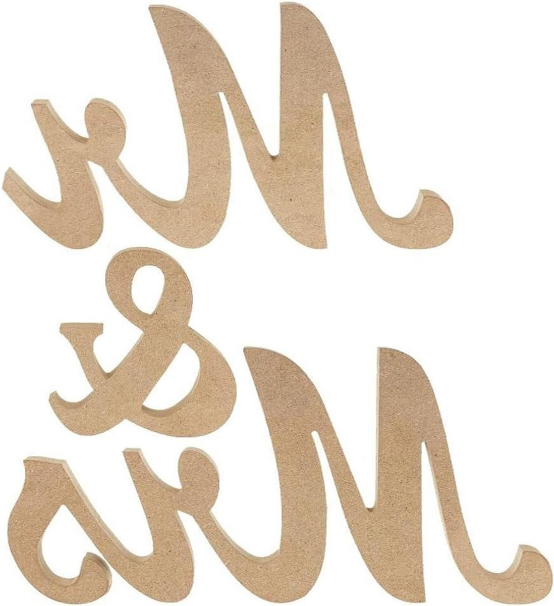 Houten Mr & Mrs Tekens voor Bruiloft Tafel Decoratie
