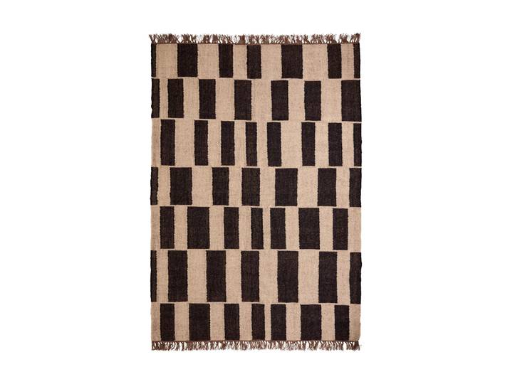 House Doctor Graph Teppich Schwarz-natur, 160x230 cm