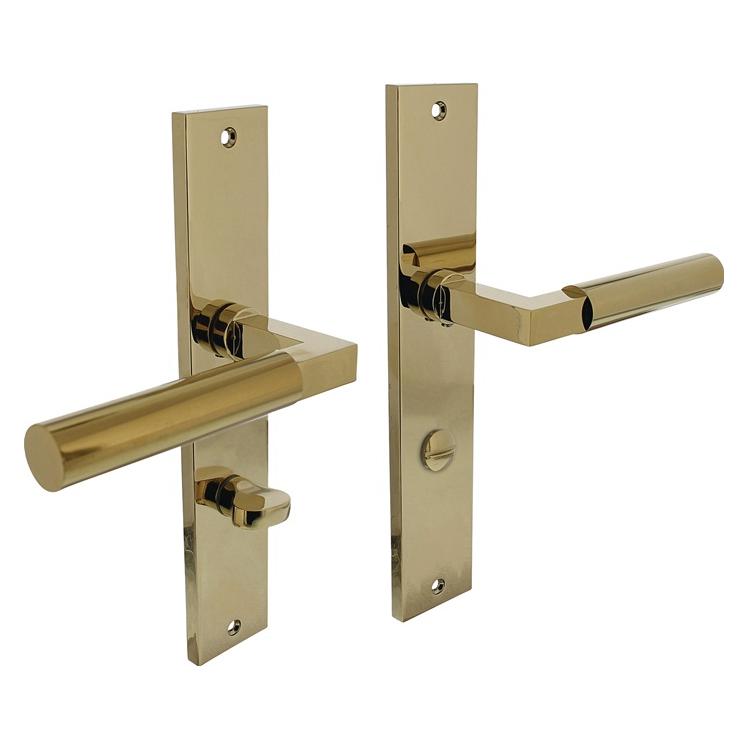 Intersteel Langschildschildgarnitur Baustil Aluminium F3 Messing WC 72 mm DIN links / rechts (0013.174269)