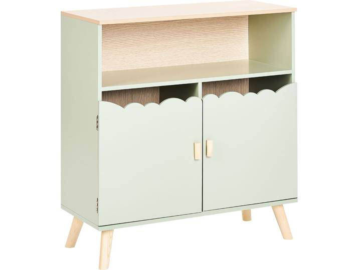 BELIANI Bücherregal Hellgrün MDF-Konstruktion mit Holzbeinen 1 Fach Bücher Spielzeug Kuscheltier Aufbewahrung Organizer Kinder Standregal