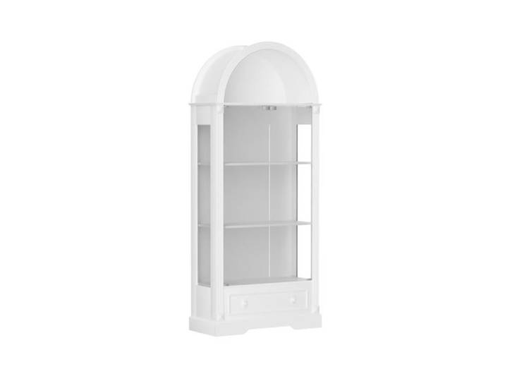 Vitrine haute arquée LED SENVIRO - 80 x 35 x 180 cm portes en verre blanc