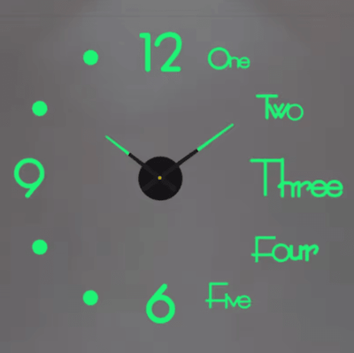 Inspire Picks Modern 3D DIY Wall Clock Large Acrylic Mirror Decorative Quartz Clock 016 Luminous 3d Diameter100 130cm