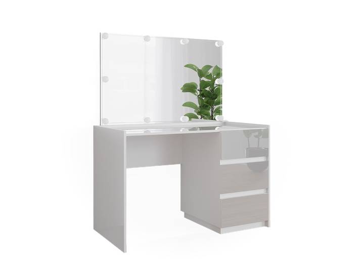 Coiffeuse avec miroir guirlande lumineuse led blanc 120x78,6cm