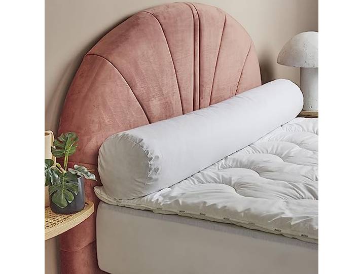 DODO - Traversin Tradition 160 cm - Enveloppe 100% Coton Percale - 100% Plumettes Naturelles - Soutien Ferme\, Respirant\, Polyvalent - Lavable en Machine à 40°C