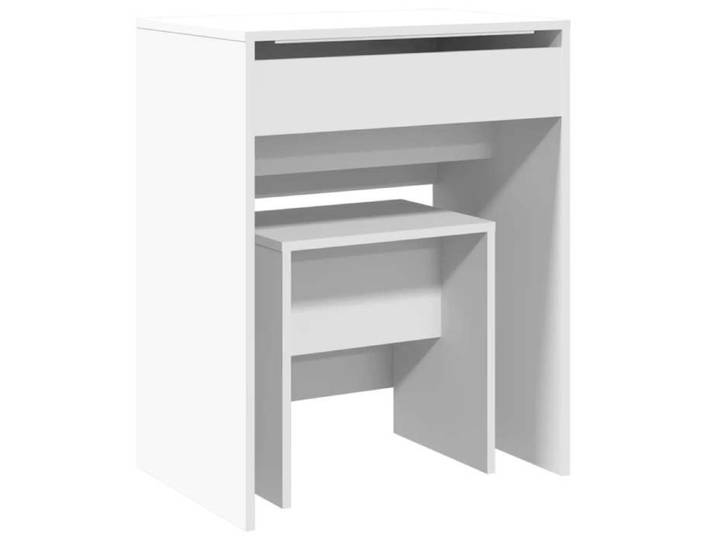 Remise Meuble cosmétique - Blanc - Coiffeuse et tabouret - blanc - 60x40x113 5cm_yll38g