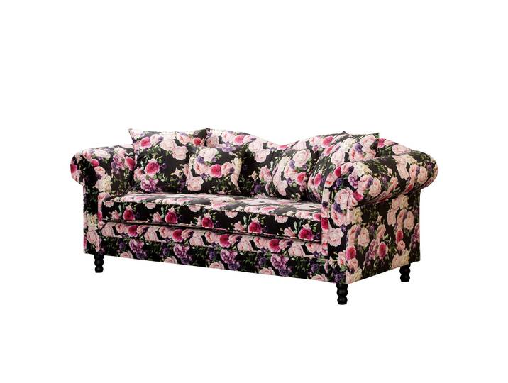 3-Sitzer Sofa mit Muster Multicolor Samt 213 x 84 x 79cm Modern