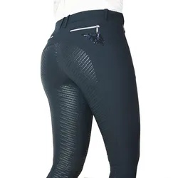 Equiline Reithose Damen Donna Full Grip AGATE, black, Damengröße: Größe 38