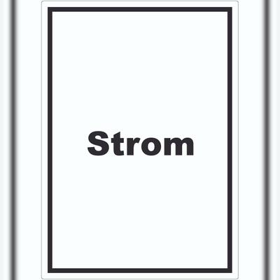HB-Druck Strom Aufkleber mit Text Anschluss hochkant A0 (841x1189mm)