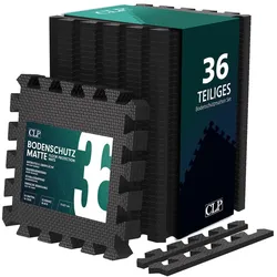 CLP Bodenschutzmatten 30x30 cm schwarz/36er-Set