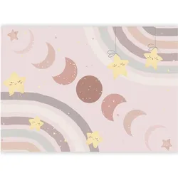 Artgeist, Tapete, Fototapete - Phases of the Moon Among Stars and Rainbows (400 x 280 cm)