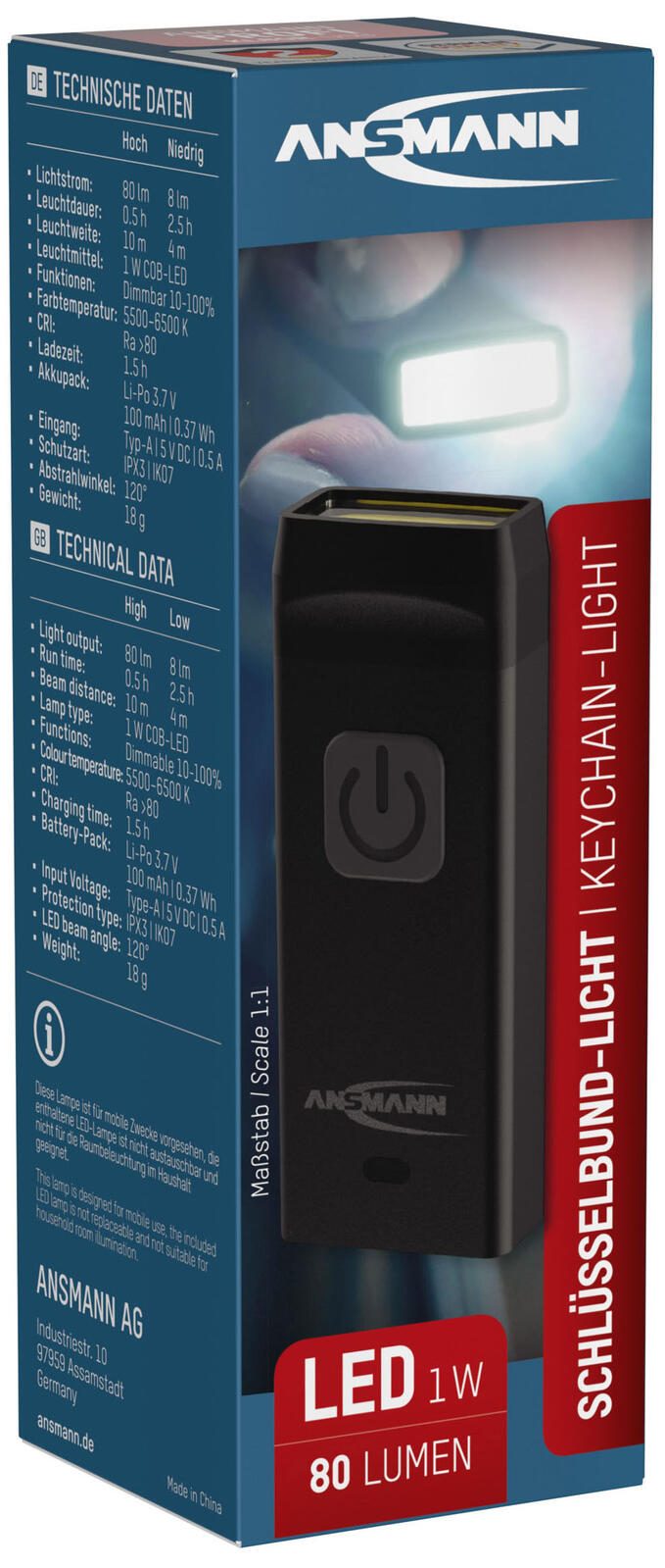 ANSMANN Taschenlampe schwarz 1600-0505