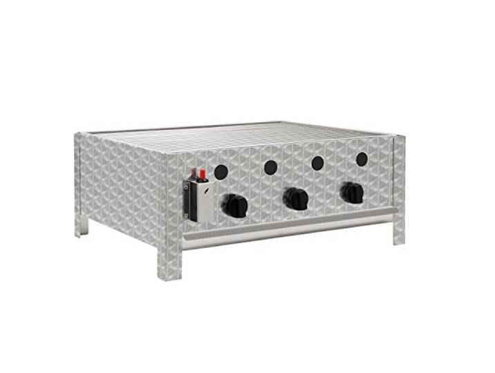 BBQ-Toro Edelstahl Gastrobräter 3-flammig (B) 64 x (T) 52 x (H) 27 cm Gastrogasgrill, Wurstbrater, Tisch grill Gastrogrill, Tischgasgrill, Gastischgrill, Gas-Gastrobräter, Bräter Edelstahl