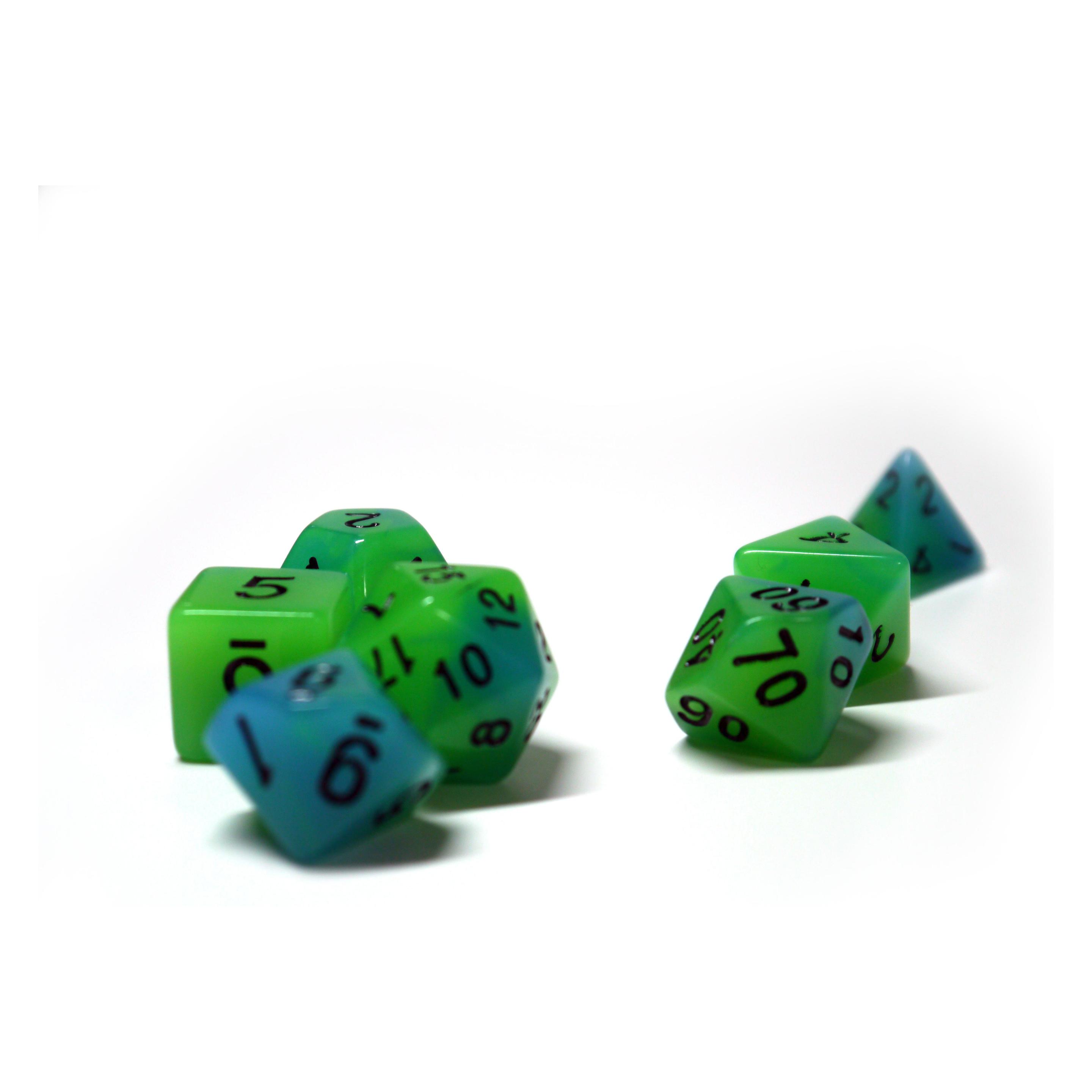 Dice4friends Würfelset Glow-Swirl: Grape (7) (DIC86017)