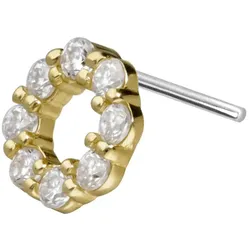 14 Karat Gold Aufsatz mit Titan Push Pin MOISSANIT-KREIS
