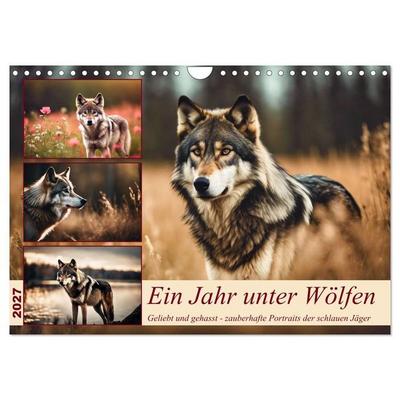 Ein Jahr unter Wölfen (Wandkalender 2027 DIN A4 quer), CALVENDO Monatskalender
