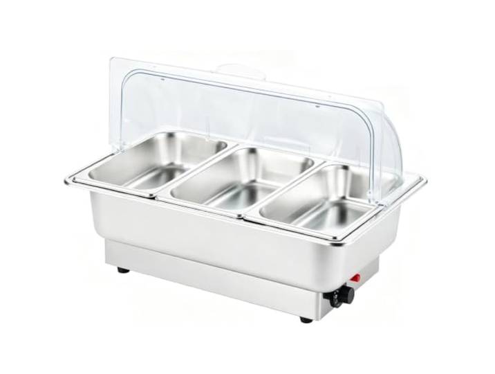 Elektrisches Roll-Flip-Top-Catering-Chafer-Dishes-Set chafing dish Speisenwärmer mit Temperaturregelung for Restaurants, Familienfeiern, Hotels, Hochzeiten