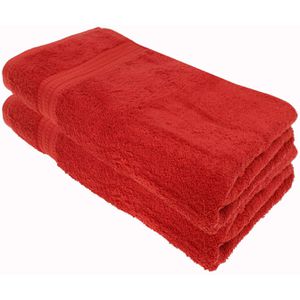 Julie-Julsen Handtuch Bio, bordeaux, 100 x 150 cm, Badetuch mit Bordüre, 100% Bio-Baumwolle, 550 g/m², 2 Stück