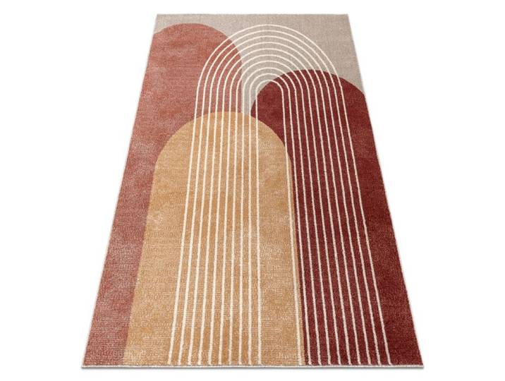 Tapis FUSION 0810 beige / terre cuite - Géométrique moderne abstrait - 80x150 cm