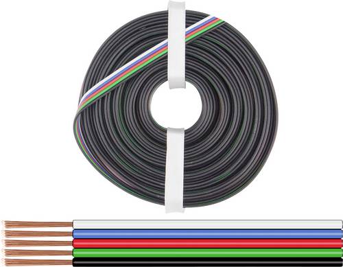 Donau Elektronik 519-010 Litze 5 x 0.25mm² Schwarz, Grün, Rot, Blau, Weiß 10m