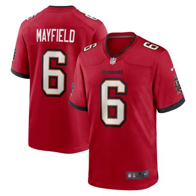 Footballtrikot NIKE "Nike Trikot Tampa Bay Buccaneers NFL Home Jersey Mayfield 6", Herren, Gr. M, rot (mehrfarbig), 100% Polyester, Trikots