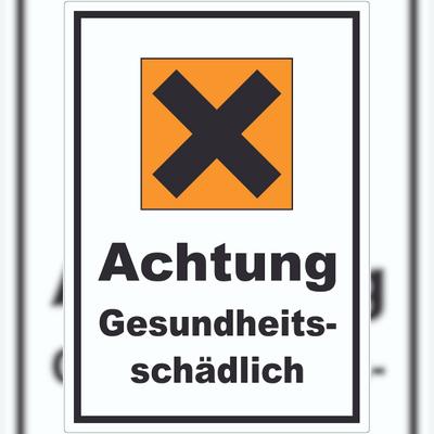 HB-Druck Aufkleber Gefahrensymbol Gesundheitsschädlich Kreuz A3 (297x420mm)