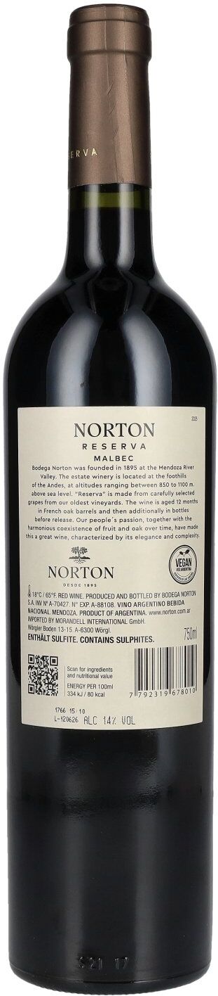 Symantec Bodega Norton Reserva Malbec 2025 14% Vol. 0,75l