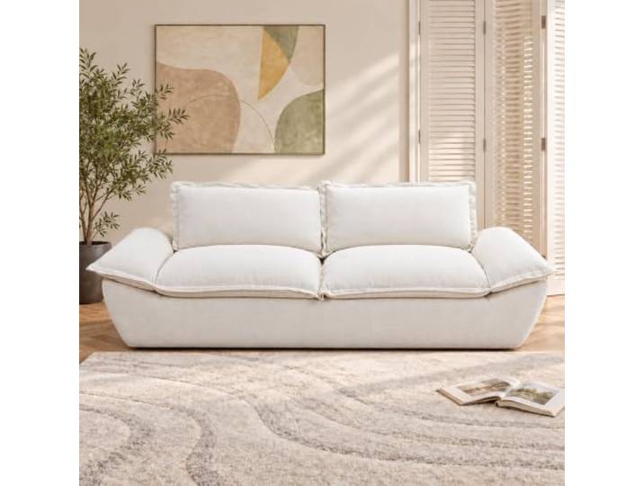 Loveseat Sofa ohne Knochen, Memory-Schaum, Chenille, Wolke, Wohnzimmer 226 cm tiefe Sitzfläche, doppelte Polsterung, Loveseat, Sofa mit Stützkissen, Schlafzimmer, Wohnung, Versand in 2 Paketen