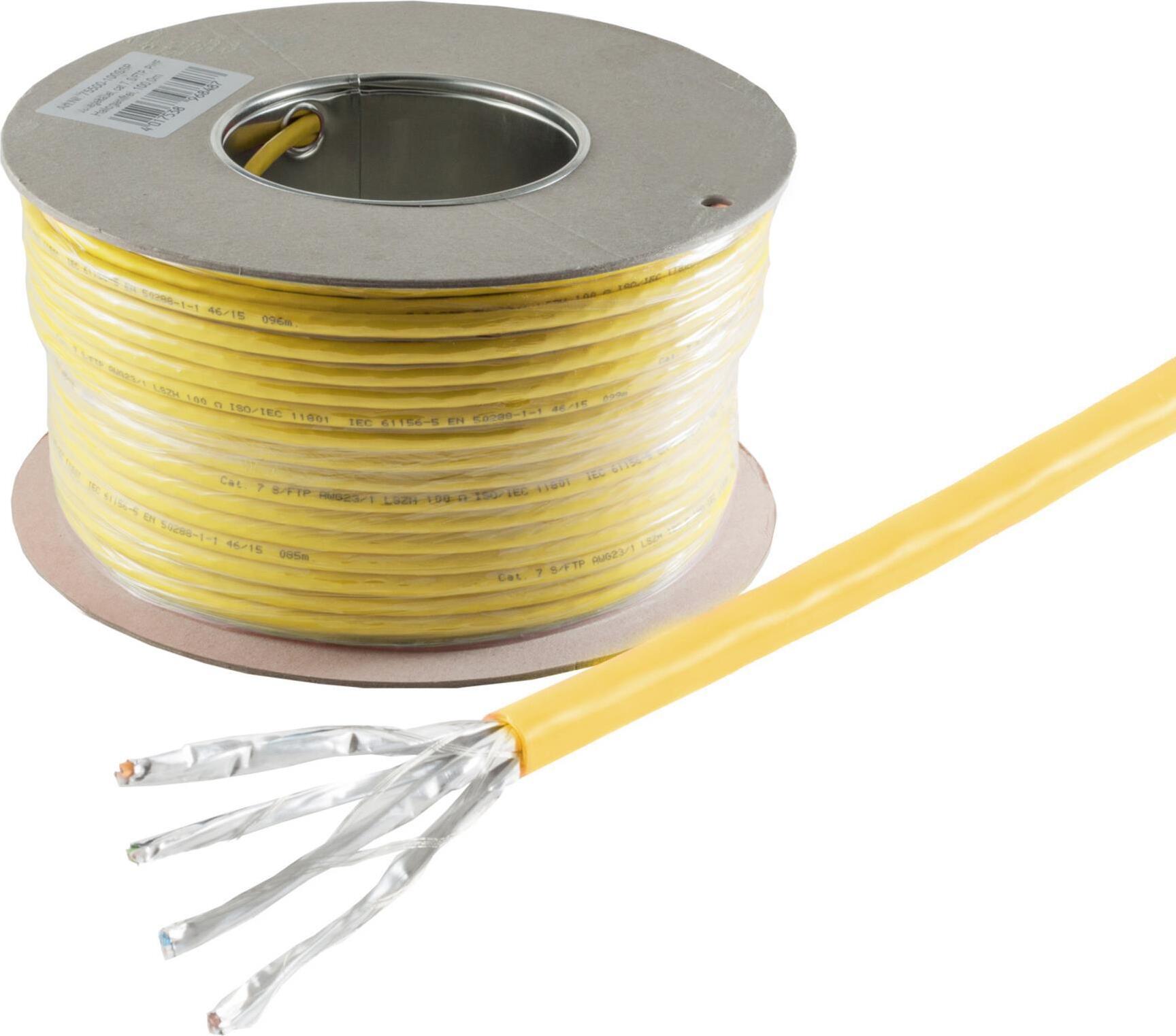 S/CONN, maximale Konnektivität, Cat. 7A+ Installationskabel, S/FTP, halogenfrei (LSZH), gelb - Installationskabel - Netzwerk