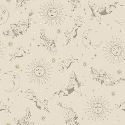 RoomMates Zodiac Dreams Linen Peel and Stick Wallpaper