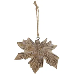 Chic Antique Deko Blatt Aufhänger, H13/L14/B1,5 cm, antique natur