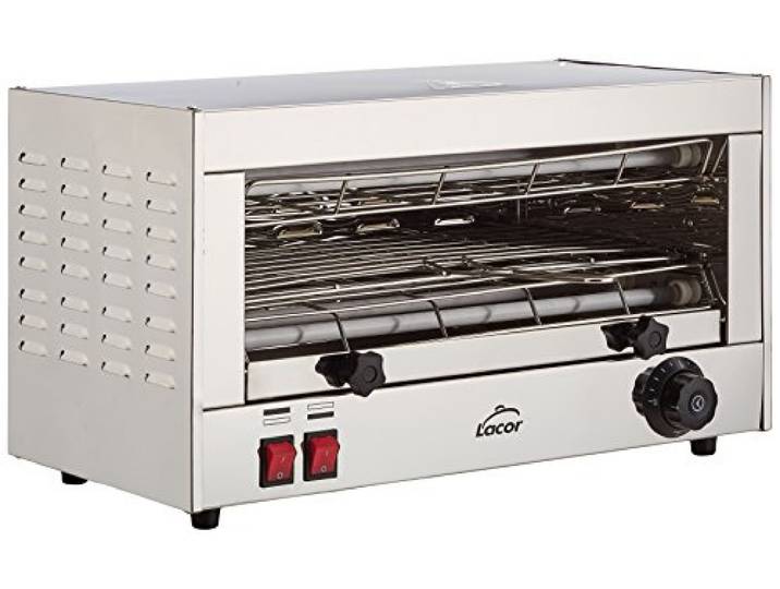 Lacor 69172 - grille simple\, grille-pain horizontal électrique\, gris Ustensile professionnel durable; conçu pour un rendement optimal y nettoyage rapide et facile au lave-vaisselle