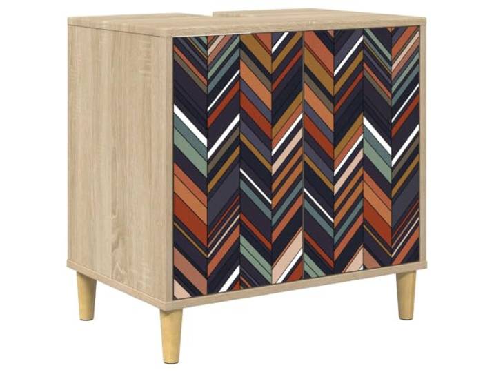 KTHLBRH Badezimmermöbel Ommen Sonoma aus technischem Holz, 60 x 40 x 60 cm Erhöhte Füße Feuchtigkeit, großes Regal, elegantes Design, leicht zu reinigen, nur innen